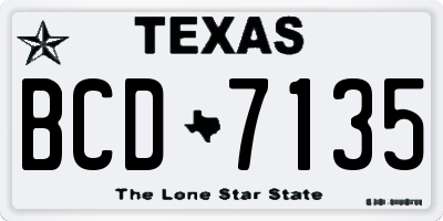 TX license plate BCD7135