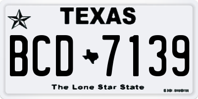 TX license plate BCD7139