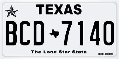 TX license plate BCD7140