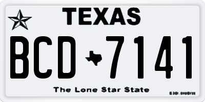 TX license plate BCD7141