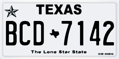 TX license plate BCD7142
