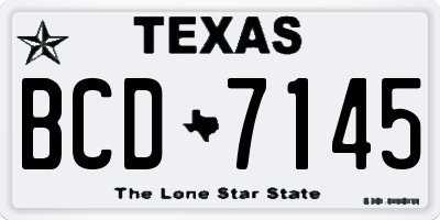 TX license plate BCD7145