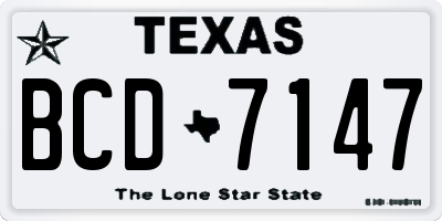 TX license plate BCD7147