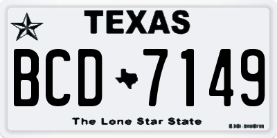TX license plate BCD7149