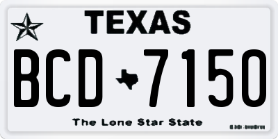 TX license plate BCD7150