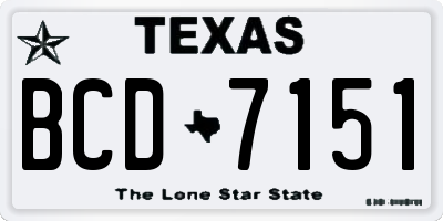 TX license plate BCD7151