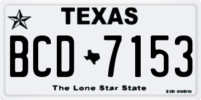 TX license plate BCD7153