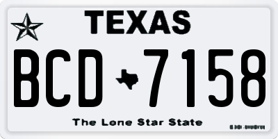 TX license plate BCD7158