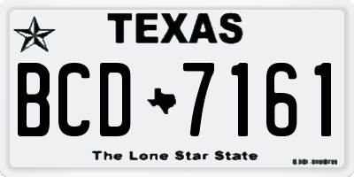 TX license plate BCD7161