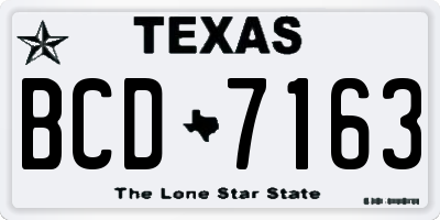 TX license plate BCD7163