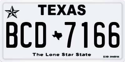 TX license plate BCD7166