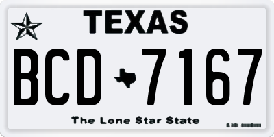 TX license plate BCD7167
