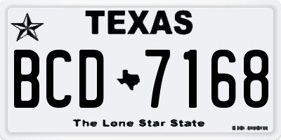 TX license plate BCD7168