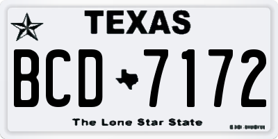 TX license plate BCD7172