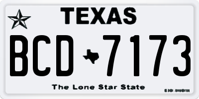 TX license plate BCD7173