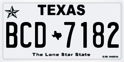 TX license plate BCD7182