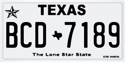 TX license plate BCD7189