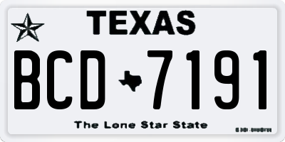 TX license plate BCD7191