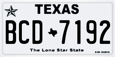 TX license plate BCD7192