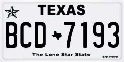 TX license plate BCD7193