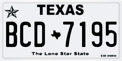 TX license plate BCD7195