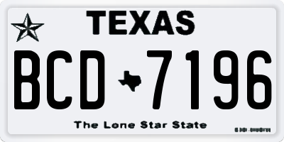 TX license plate BCD7196