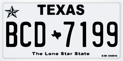 TX license plate BCD7199