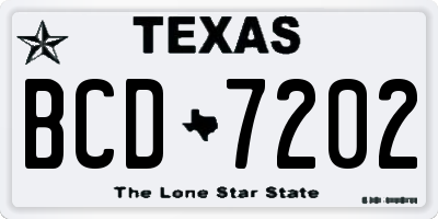 TX license plate BCD7202