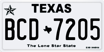 TX license plate BCD7205