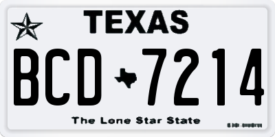TX license plate BCD7214