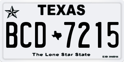 TX license plate BCD7215