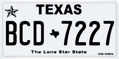 TX license plate BCD7227