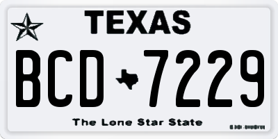 TX license plate BCD7229