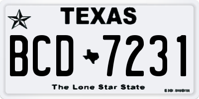 TX license plate BCD7231