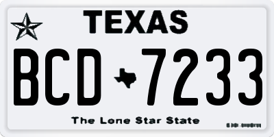 TX license plate BCD7233