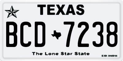 TX license plate BCD7238