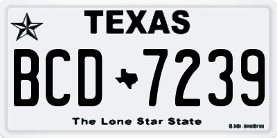 TX license plate BCD7239