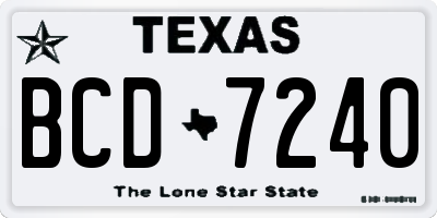 TX license plate BCD7240