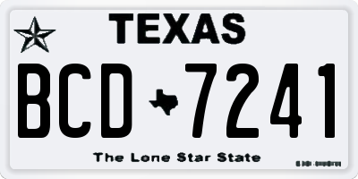 TX license plate BCD7241
