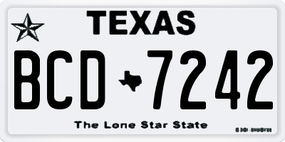 TX license plate BCD7242