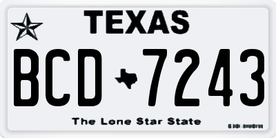 TX license plate BCD7243