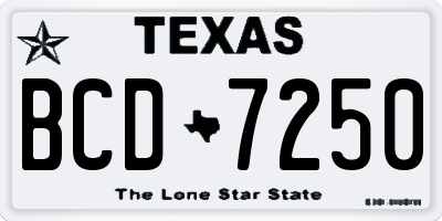 TX license plate BCD7250