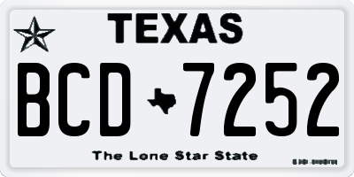 TX license plate BCD7252
