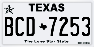 TX license plate BCD7253