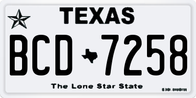 TX license plate BCD7258