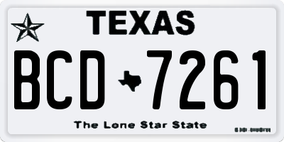 TX license plate BCD7261