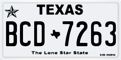 TX license plate BCD7263