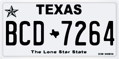 TX license plate BCD7264