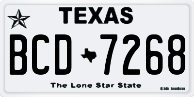 TX license plate BCD7268
