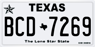 TX license plate BCD7269